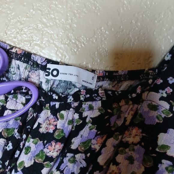 SONOMA Women's Black Floral Milk Maid Dress Size S Whimsy Coquette Fairy - Picture 2 of 6